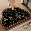 Tapete de Chão Retro Estilo Francês de Terra de Diatomáceas para Banheiro, Resistente a Manchas, Absorvente de Água, Secagem Rápida, Tapete Antiderrapante, Uso Doméstico, Formato Único, Tapete Fácil de Manter