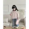 Casaco Infantil Primavera e Outono 2025 Novo Casaco de Primavera Solto Coreano para Meninas Roupas de Saída para Bebês na Primavera