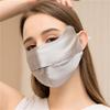 Mascarilla de protección solar de seda de doble capa, 100 % seda morera, transpirable, antiultravioleta, para verano.