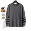 Esencial de Invierno 2026: Forro Polar Térmico de Doble Cara con Cuello Redondo Ropa Interior Cálida Forrada de Polar para Hombre, Camiseta Base Versátil Cepillada de Manga Larga