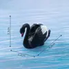 Microadornos paisajísticos DIY decoración carnosa 2 pares de adornos de animales cisne blanco y negro bonsái creativos adornos pequeños de plástico