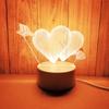 Lámpara de mesa acrílica con luz nocturna 3D con control de voz inteligente, táctil, LED de tres colores, regalo creativo