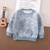 Roupa Infantil Jaqueta Forrada com Fleece para Meninos Estilosa 2024 Nova Roupa de Inverno para Bebê Suor Esportes Roupas Espessas Infantis Tendência
