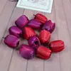 Flor de Tulipa Simulada Cabeça de Flor Oca Pode Ser Usada como Lâmpada de Flor Solar LED 6cm Artesanal DIY Flor de Seda de Osso Falsa
