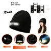 Gorro de invierno para deportes al aire libre, de dos en uno, con faro COB transfronterizo de luz cálida, que incluye una luz de advertencia integrada y un gorro de punto para el trabajo