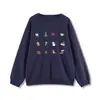 Moletom com Gola Careca Estilo Retrô Americano Feminino Primavera e Outono 2024 Novo Design Sense Solto Fino Estilo Preguiçoso Top Tendência