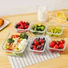 Lonchera de vidrio de gran capacidad, adecuada para trabajadores de oficina, apta para microondas, con tapa, y un juego que incluye un recipiente hermético para alimentos apto para refrigerador para mantener los alimentos frescos