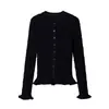 Cardigan Feminino Longo Gola Redonda Malha Colmeia Franzida Elegante e Moderno Estilo Europeu e Americano Transfronteiriço 2026 4938100