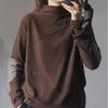 Camisa Térmica Gola Alta Meia-Boca Tamanho Grande, Nova Outono e Inverno Slim Fit, Top Elegante e Suave para Usar por Cima