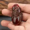 Adornos Colgantes de Calabaza Doble Llena Fulu Tallados a Mano con Cuerno de Toro Estilo Tíbet Pie para Sostener en la Mano para Colección de Juego Cultural Joyería de Regalo