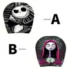 Funda de Reposacabezas para Coche con Estampado de Calavera Negra de Comercio Exterior Transfronterizo, Estilo Elástico Universal, Funda de Reposacabezas para Coche Original y Divertida