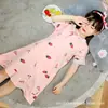 Camisola de menina algodão fino princesa bebê crianças pequenas médias e grandes macacão pijama mãe e filha pai e filho vestido de casa