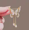 Broche de Moda Exquisito de Gama Alta con Borla y Mariposa, Elegante Accesorio de Corsage, Pin de Solapa para Qipao, Imperdible de Seguridad Anti-Exposición
