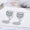 Brincos de diamante simulado de transmissão ao vivo femininos ins amor agulha de prata esterlina S925 micro cravação seis garras brincos de diamante de alto carbono brincos