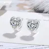 Brincos de moissanita simulada de transmissão ao vivo femininos amor ins prata esterlina S925 zircônia seis garras brincos de moissanita brincos