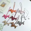 Huayang Cuero de PU Perro Dachshund Correa de Mano Bolso Colgante Lanyard para Teléfono Accesorios Llavero de Coche DIY Nuevo