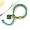 Pulsera Thangka Estilo Tíbet con Cinco Deidades de la Riqueza, Pulsera Tejida a Mano con Tara Verde y Cinco Santos, Pulsera Caja Gahu