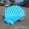 Producción profesional y venta al por mayor concha de vieira inflable azul concha flotante cama flotante de vieira burbuja anillo de natación