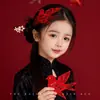 Novo Prendedor de Cabelo Preto Ébano Estilo Chinês para Crianças, Adorno de Cabeça de Ano Novo para Meninas, Acessório de Cabelo Tradicional para Ocasiões Festivas