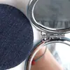 Llavero de espejo de maquillaje con estampado estilo vaquero, espejo rectangular de doble cara de alta definición, espejo portátil de estilo artístico para retocarse