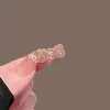 Acessório de Cabelo Novo Estilo Coreano e Japonês com Laço de Cristal Mini Presilha de Cabelo Mini Presilha de Garra Presilha Lateral para Franja Presilha para Franja da Testa para Mulheres em Estilo Tradicional