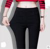 Calças leggings forradas com fleece para mulheres usarem ao ar livre na primavera, outono e inverno, espessadas novo estilo 2021 calças pretas pequenas cintura média quentes skinny pretas lápis