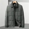 Chaqueta de plumón para hombre 2026 Otoño/Invierno Cuello acanalado desmontable Versión con cremallera Abrigo corto cálido de plumón para hombres jóvenes y de mediana edad