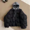Nueva chaqueta corta de algodón ligera con capucha estilo coreano de invierno para mujer, abrigo de algodón moderno y cálido estilo puffer
