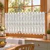 Nova Cortina de Renda Transparente Estilo Country Americano Cortina de Café Cortina para Porta de Cozinha Cortina de Proteção Solar Venda por Atacado de Fábrica