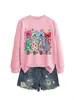 Amazon eBay site independente moda versátil novo feminino 4 cores árvore de Natal outono e inverno moletom de manga comprida