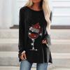 Camiseta de manga larga con cuello redondo y estampado digital 3D para mujer, moda transfronteriza de comercio exterior europeo y americano 2021