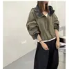 Chamarra con capucha de estilo coreano, corte holgado, estiliza y es versátil, un nuevo top casual de moda para primavera y otoño