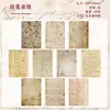 Papel de Material para História Retrô Série Tingimento Antigo Caderno Antigo Inglês Retrô Material Base para Colagem 20 Folhas 6 Estilos