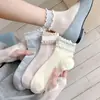 Calcetines de Fibra de Bambú para Mujer, Estilo Delgado de Primavera y Verano, Calcetines Cortos con Volantes, Calcetines Versátiles al por Mayor para Niñas Lolita Lindas