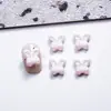 Decorações de Arte para Unhas Desenho de Doces, Acessórios de Unha 3D Fofos, Bolo de Coração Temático de Comida, Acessórios de Unha Vestíveis de Laço