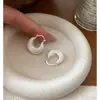 Pendientes Geométricos Minimalistas Cepillados de Nicho Coreano, Pendientes de Diseño Versátil, Pendientes de Gama Alta Estilo para el Trabajo