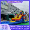 Escorregador Aquático Inflável para Exterior, Escorregador Temático de Doces com Piscina, Equipamento de Brincadeira Aquática para Playground Infantil