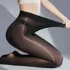 Meias pretas femininas aurora óleo de cavalo meias 80D entrepernas aberto plus size sedoso 912 agulhas meias oleosas brilhantes anti-puxões super duráveis