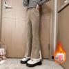 Calças Grossas com Forro de Fleece para Meninas 2025 Novas Calças Flare Estilosas para Crianças, Calças Casuais da Moda para Crianças Mais Velhas, Calças Micro Flare