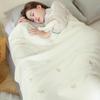 Manta de Veludo Coral Bordada, Manta Xale, Manta para Soneca no Escritório, Manta de Sofá Espessa, Manta para Ar Condicionado, Uso na Cama