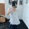 Moda de Verano 2026 Versátil Nuevo Estilo Elegante Cuello de Encaje Cruzado Estilo Francés Camisa Top para Mujer de Moda