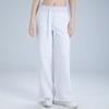 Pantalones Deportivos Largos Casuales de Pierna Ancha Rectos Holgados para Mujer, Cintura Elástica con Cordón, Color Sólido, para Fitness, Correr, Exteriores