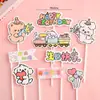 Decoraciones para pastel de cumpleaños de niños de moda roja te desean un feliz cumpleaños tarjeta de oso adorno para hornear