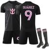 2526 Nueva camiseta de fútbol de visitante de Miami, negra, número 10 de Messi, traje 9, camiseta deportiva de Suárez