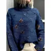 Novedades en la plataforma transfronteriza: Suéteres de cuello alto recomendados para mujer, estampado digital, serie personalizable