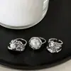 Anillo de Perlas Irregulares Transfronterizo Europeo y Americano, Anillo Estilo Lujo Ligero Barroco, Diseño de Nicho, Joyería de Mano Simple y de Moda para Mujer