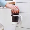 Portavasos plegable para escritorio de oficina, puerta de gabinete, estante de almacenamiento de café sin taladro, adecuado para el hogar y dormitorio, portavasos y portavasos de papel montado en la pared