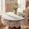 Mantel Redondo de Encaje Blanco Floral Francés Mantel para Mesa de Café Mantel Cubierta Decorativa para Mesa de Noche Tela Cubierta Toalla Mantel Individual Fábrica Mayorista