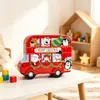 Caja de Almacenamiento de Hierro con Coche de Navidad Tarro para Dulces y Galletas Navideñas Caja de Empaque para Regalos Adornos de Almacenamiento para el Hogar