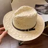 Sombrero Panamá Retro Francés, Sombrero Tejido de Moda para Mujer, Sombrero de Ala Ancha para Vacaciones de Verano en la Costa, Sombrero de Sol con Protección Solar